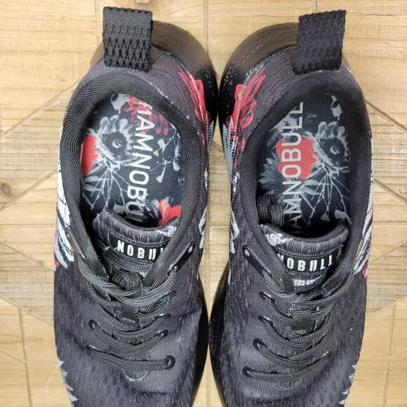 Nobull Journey Running Shoes Mens 10 Womens 11.5 Black Floral Training READ DES.
