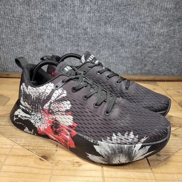 Nobull Journey Running Shoes Mens 10 Womens 11.5 Black Floral Training READ DES.