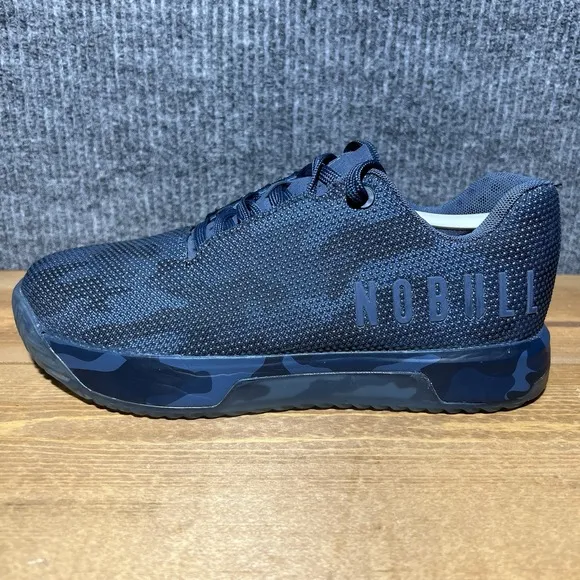 Nobull Mens 7 Shoes Blue Camo Outwork SuperFabric Athletic Training Gym Workout