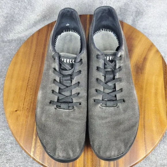 Nobull Shoes Men's 12 Black Canvas Lace Up Training Gym Sneakers NO INSOLES