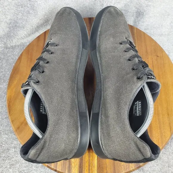 Nobull Shoes Men's 12 Black Canvas Lace Up Training Gym Sneakers NO INSOLES