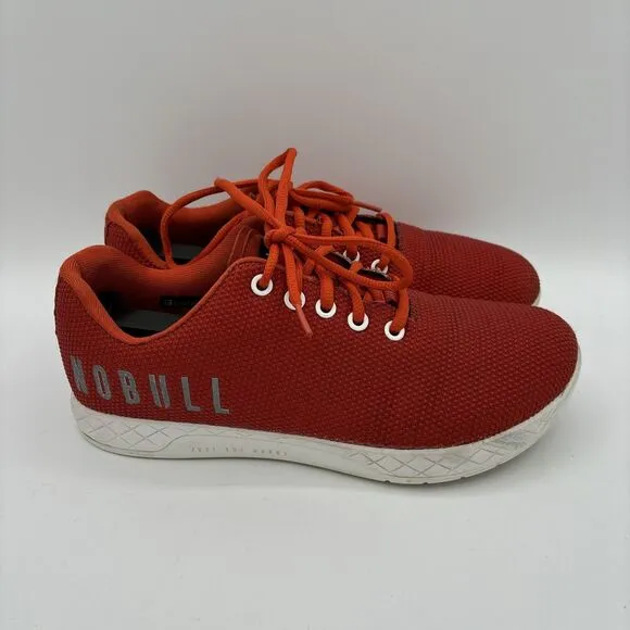 NoBull Superfabric Athletic Training Shoes Men's 7.5 Women's 9 Red Low Top