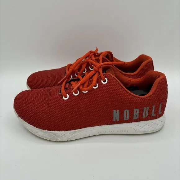 NoBull Superfabric Athletic Training Shoes Men's 7.5 Women's 9 Red Low Top