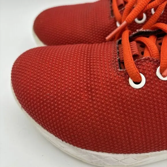NoBull Superfabric Athletic Training Shoes Men's 7.5 Women's 9 Red Low Top