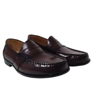 Nunn Bush Men's Lincoln Moc Toe Penny Loafer Brown Leather Shoes Size 12M