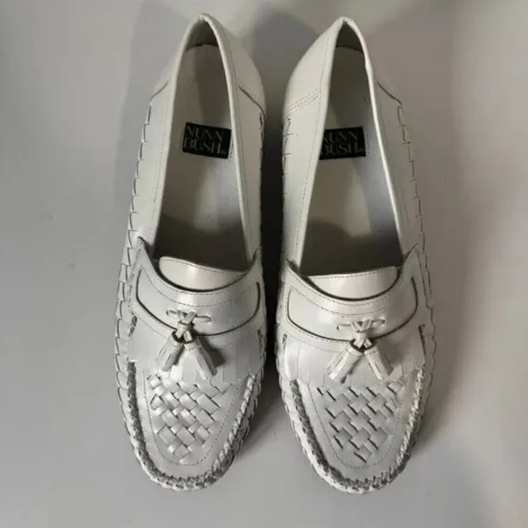 Nunn Bush mens white  loafer style shoes EUC size 10