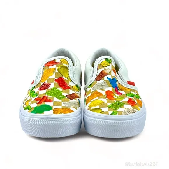 NWOB, KIDS VANS X HARIBO GUMMY BEAR CLASSIC SLIP-ON SHOES, SIZE US 12.5