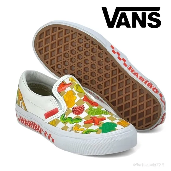 NWOB, KIDS VANS X HARIBO GUMMY BEAR CLASSIC SLIP-ON SHOES, SIZE US 12.5