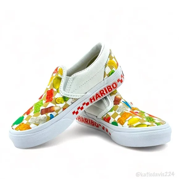 NWOB, KIDS VANS X HARIBO GUMMY BEAR CLASSIC SLIP-ON SHOES, SIZE US 12.5