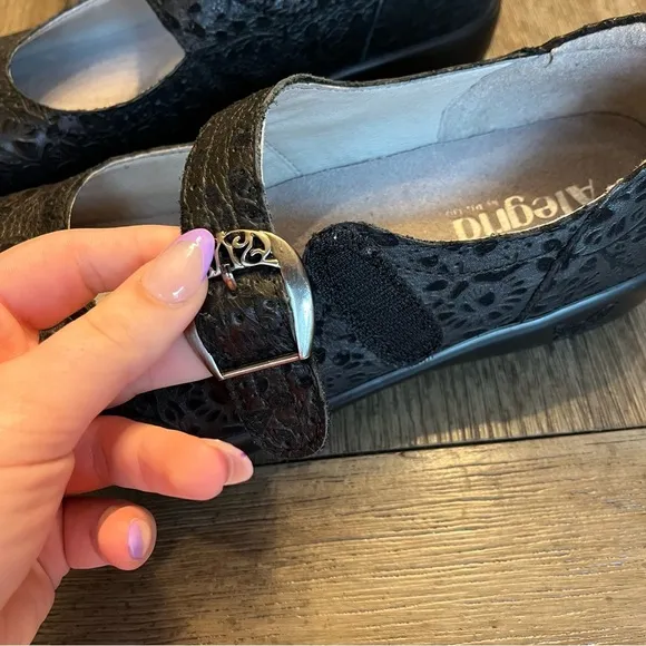NWOT Alegria spiral Black Mary Jane Shoes