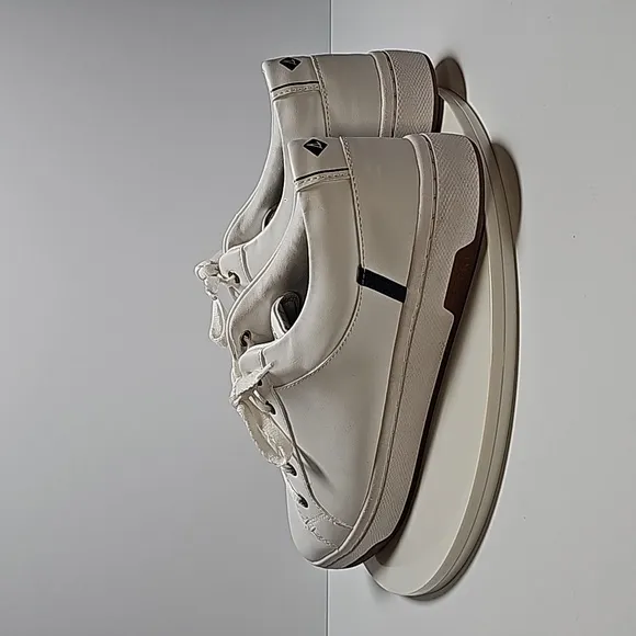 NWOT Sperry Top-Sider Charter LTT Court Sneakers Tennis Shoes Leather White 12
