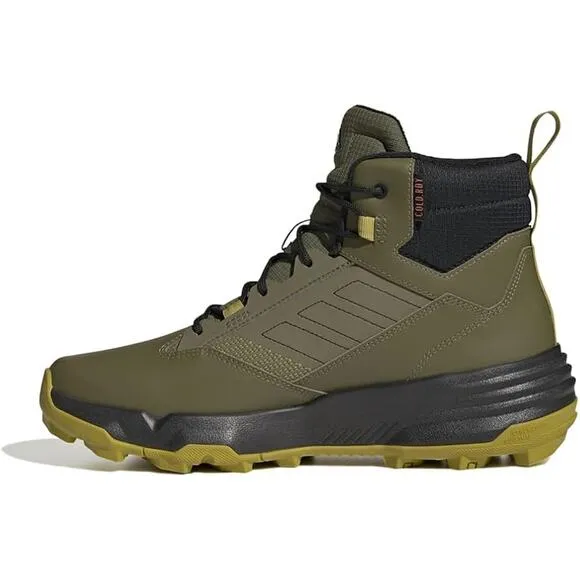 NWT adidas Men's Unity Leather Mid Rain.rdy Walking Shoe,Olive/Black-13 M/14 W