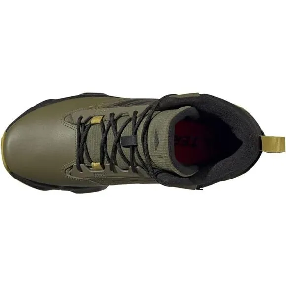 NWT adidas Men's Unity Leather Mid Rain.rdy Walking Shoe,Olive/Black-13 M/14 W