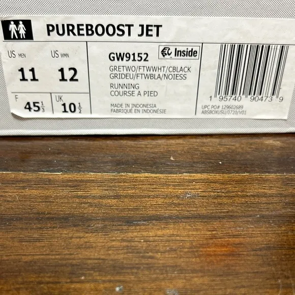 💥NWT💥 Adidas PureBoost Jet Grey/White BRAND NEW 11