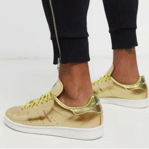 NWT Adidas Stan Smith Gold Metallic Sneakers  Men's Size 8