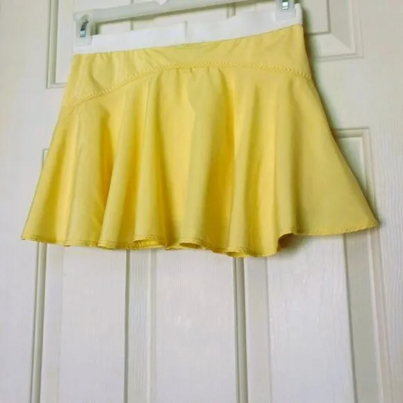 NWT Adidas Stella McCartney Tennis Skirt Pleated S Small white yellow