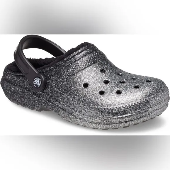 NWT! Crocs Unisex-Adult Classic Lined Glitter Clog