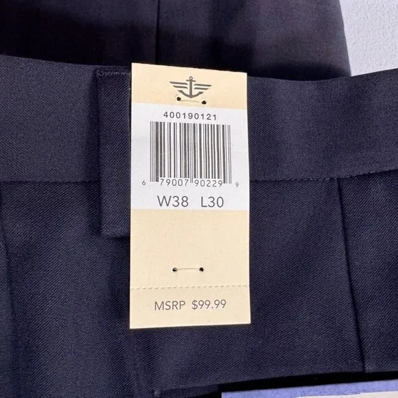 NWT Dockers mens Dark Navy pro style straight fit pants 38/30