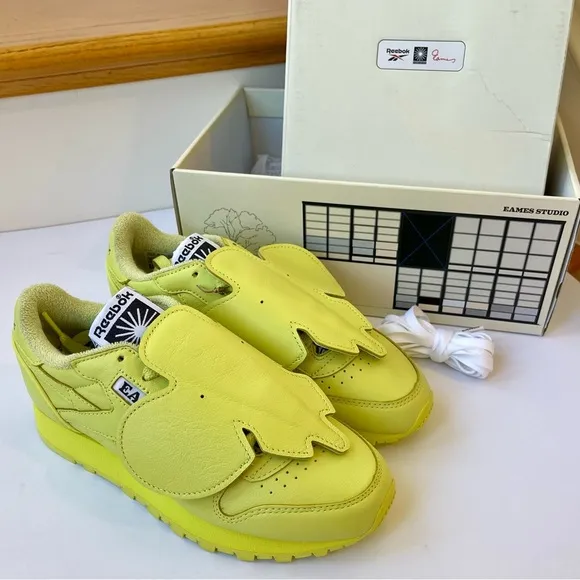 NWT Eames x Reebok Collab Sneaker Aloe Yellow Green Neon Sneakers Unisex shoes