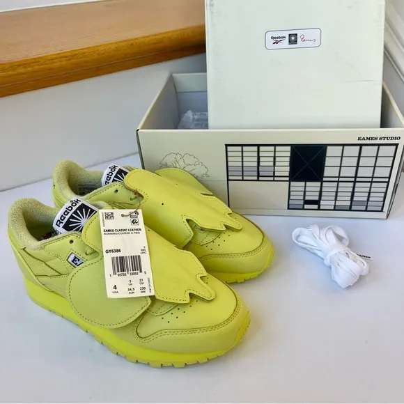 NWT Eames x Reebok Collab Sneaker Aloe Yellow Green Neon Sneakers Unisex shoes
