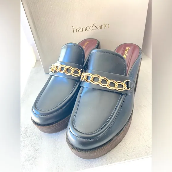 NWT Franco Sarto Katra-Clog Mules Black Women's Size 9