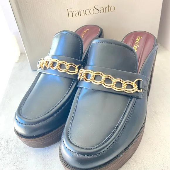 NWT Franco Sarto Katra-Clog Mules Black Women's Size 9