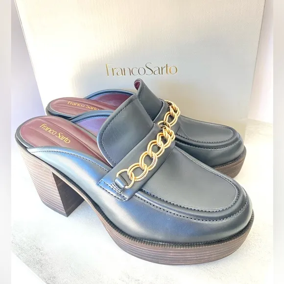 NWT Franco Sarto Katra-Clog Mules Black Women's Size 9