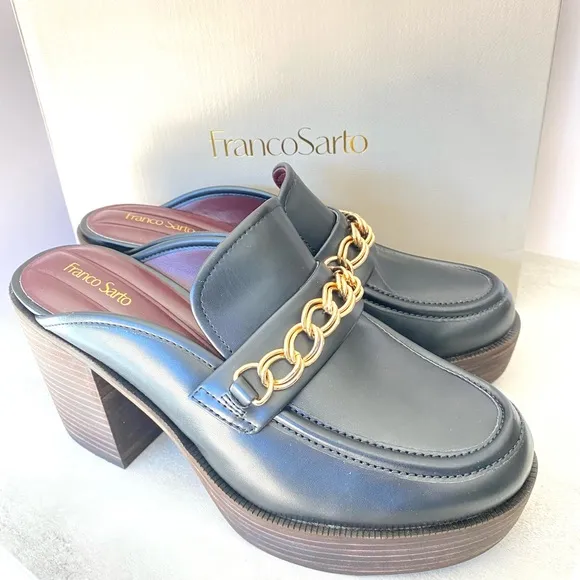 NWT Franco Sarto Katra-Clog Mules Black Women's Size 9