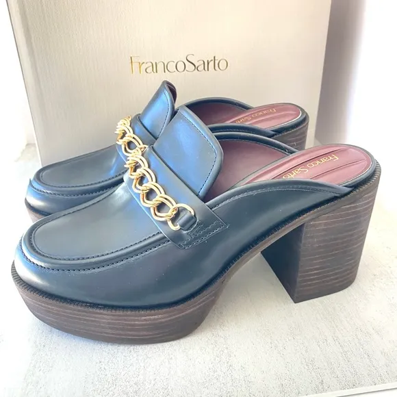 NWT Franco Sarto Katra-Clog Mules Black Women's Size 9
