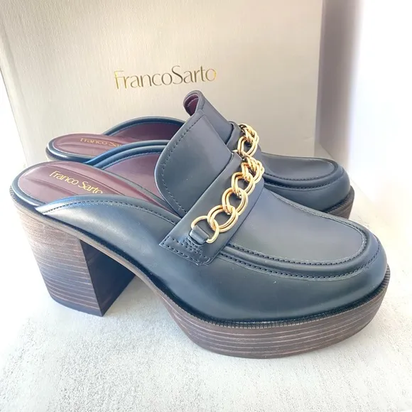 NWT Franco Sarto Katra-Clog Mules Black Women's Size 9