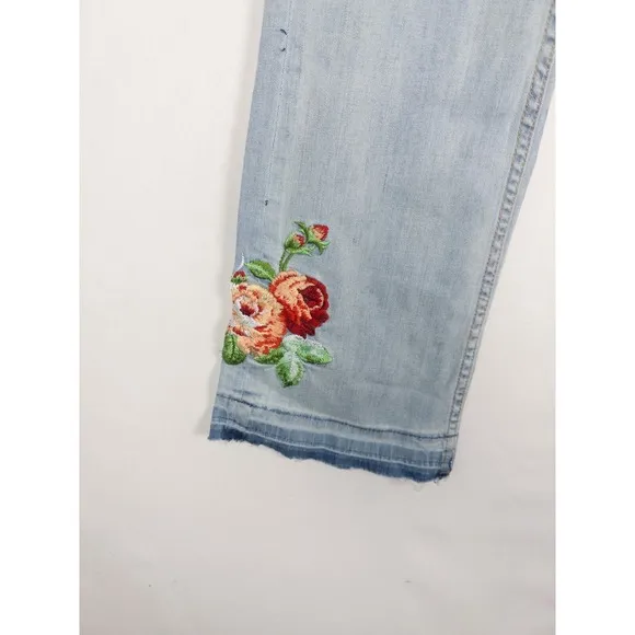 NWT Grace in LA Jeans Womens 31 Lightwash Bootcut High Rise Floral Cotton Blend