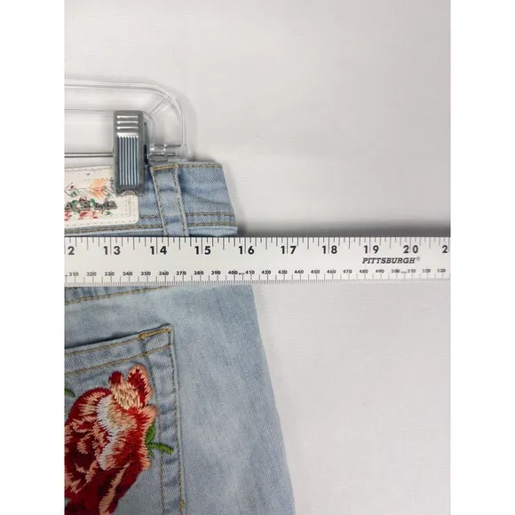 NWT Grace in LA Jeans Womens 31 Lightwash Bootcut High Rise Floral Cotton Blend