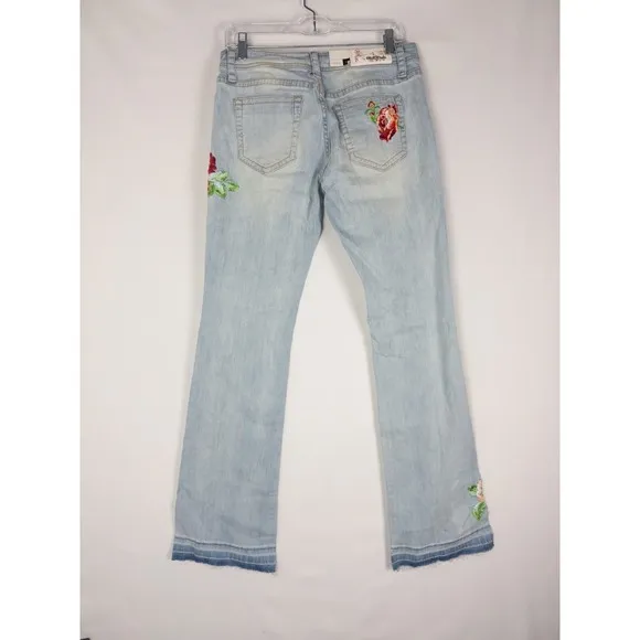 NWT Grace in LA Jeans Womens 31 Lightwash Bootcut High Rise Floral Cotton Blend