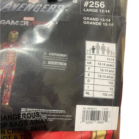 🌼💜💜NWT Iron Man Halloween Costume Includes Jumpsuit, Gloves and Mask