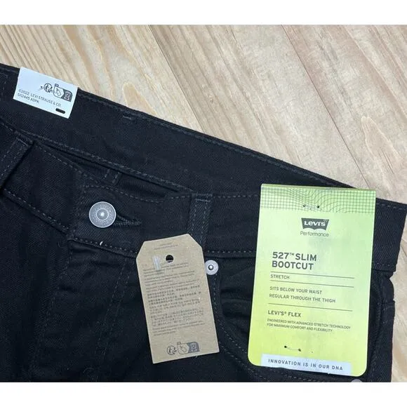 NWT Levi’s 527 Slim Bootcut 30x30 Black