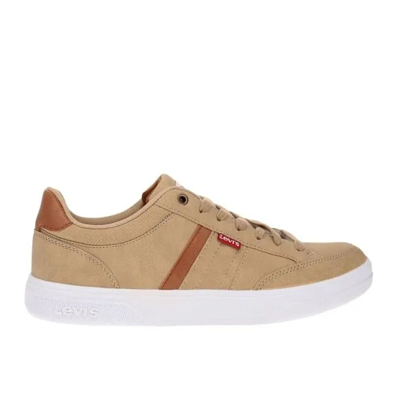 NWT Levi's Gavin Synthetic Leather Casual Lace Up Sneaker Light Tan Brown 10