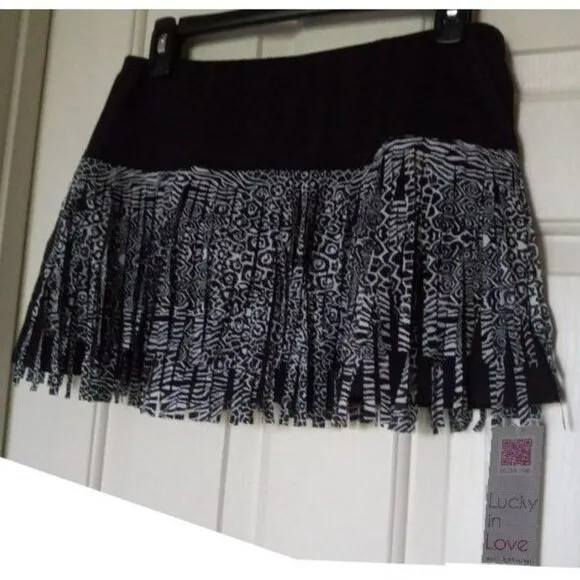 Nwt Lucky In Love Fringe Tennis Skirt Skort Shorts M Medium