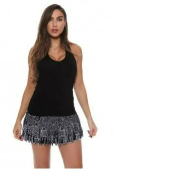 Nwt Lucky In Love Fringe Tennis Skirt Skort Shorts M Medium
