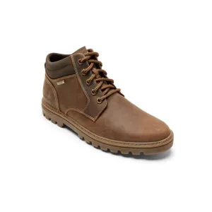 NWT ROCKPORT Mens Brown Weather Or Not Toe Block Heel Leather Boots Shoes 8.5 M