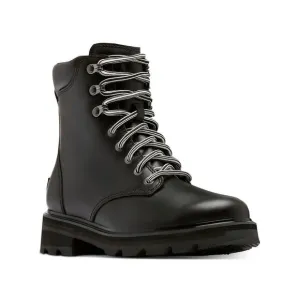 NWT SOREL Womens Black 1&quot; Platform Lennox Toe Block Heel Leather Boots Shoes 6