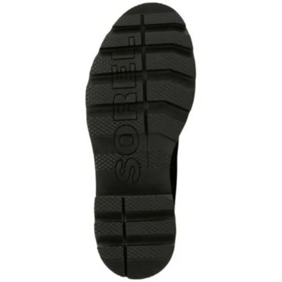 NWT SOREL Womens Black 1&quot; Platform Lennox Toe Block Heel Leather Boots Shoes 6