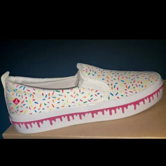 NWT SPERRY Top Sider Sprinkle Baby Jimmie Slipons Boat Wet Park Day Tennis Shoes