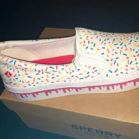 NWT SPERRY Top Sider Sprinkle Baby Jimmie Slipons Boat Wet Park Day Tennis Shoes