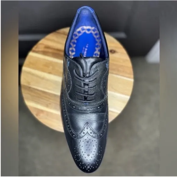 🔥NWT Ted Baker MFS-Mitack Brogues | Size 12 | Black Leather Wingtip Oxfords