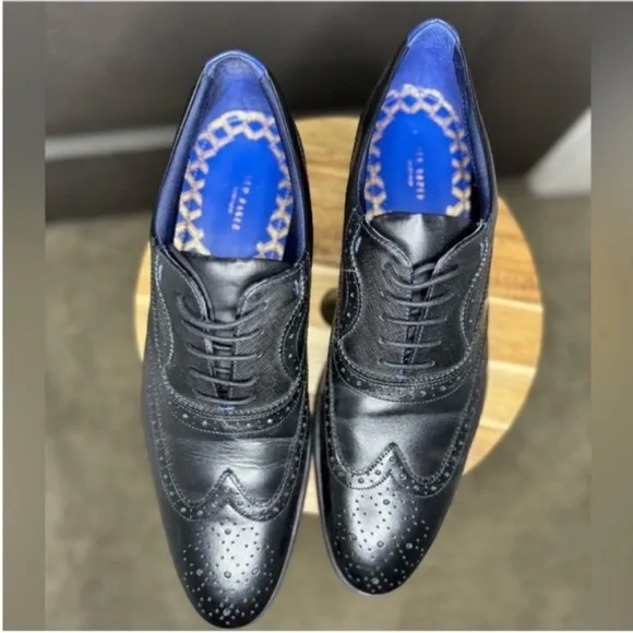 🔥NWT Ted Baker MFS-Mitack Brogues | Size 12 | Black Leather Wingtip Oxfords