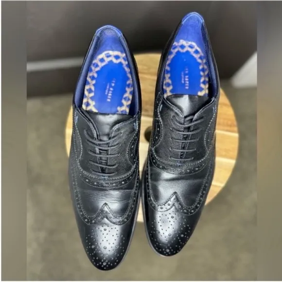 🔥NWT Ted Baker MFS-Mitack Brogues | Size 12 | Black Leather Wingtip Oxfords