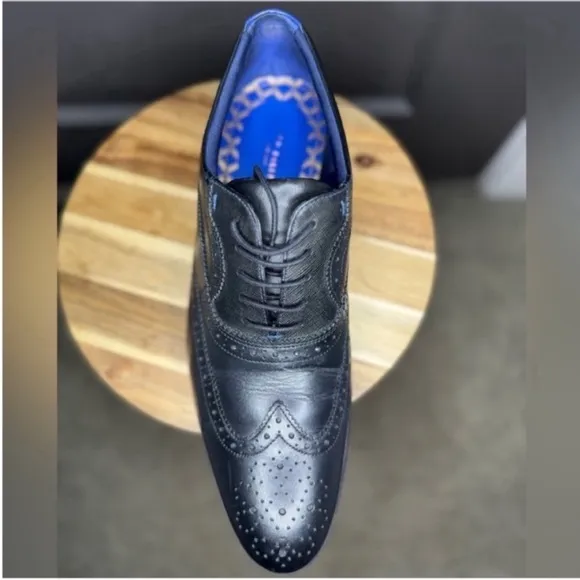 🔥NWT Ted Baker MFS-Mitack Brogues | Size 12 | Black Leather Wingtip Oxfords