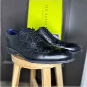 🔥NWT Ted Baker MFS-Mitack Brogues | Size 12 | Black Leather Wingtip Oxfords