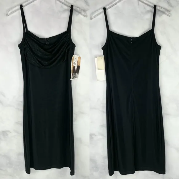 NWT Vintage Jessica McClintock Gunne Sax Glittery Knit Drapey Midi Dress 90s y2k