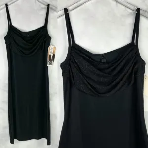 NWT Vintage Jessica McClintock Gunne Sax Glittery Knit Drapey Midi Dress 90s y2k